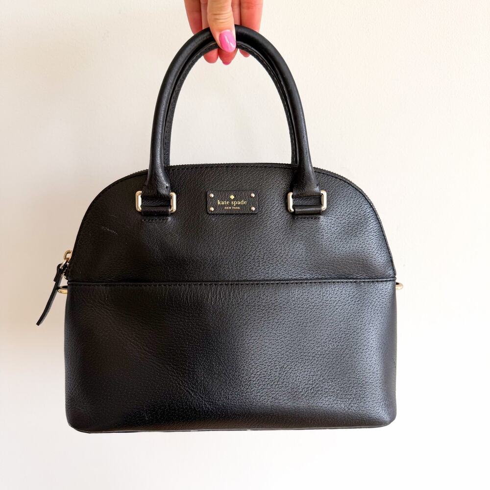 Kate Spade New York Grove Street Carli Leather Crossbody Purse Bag Black